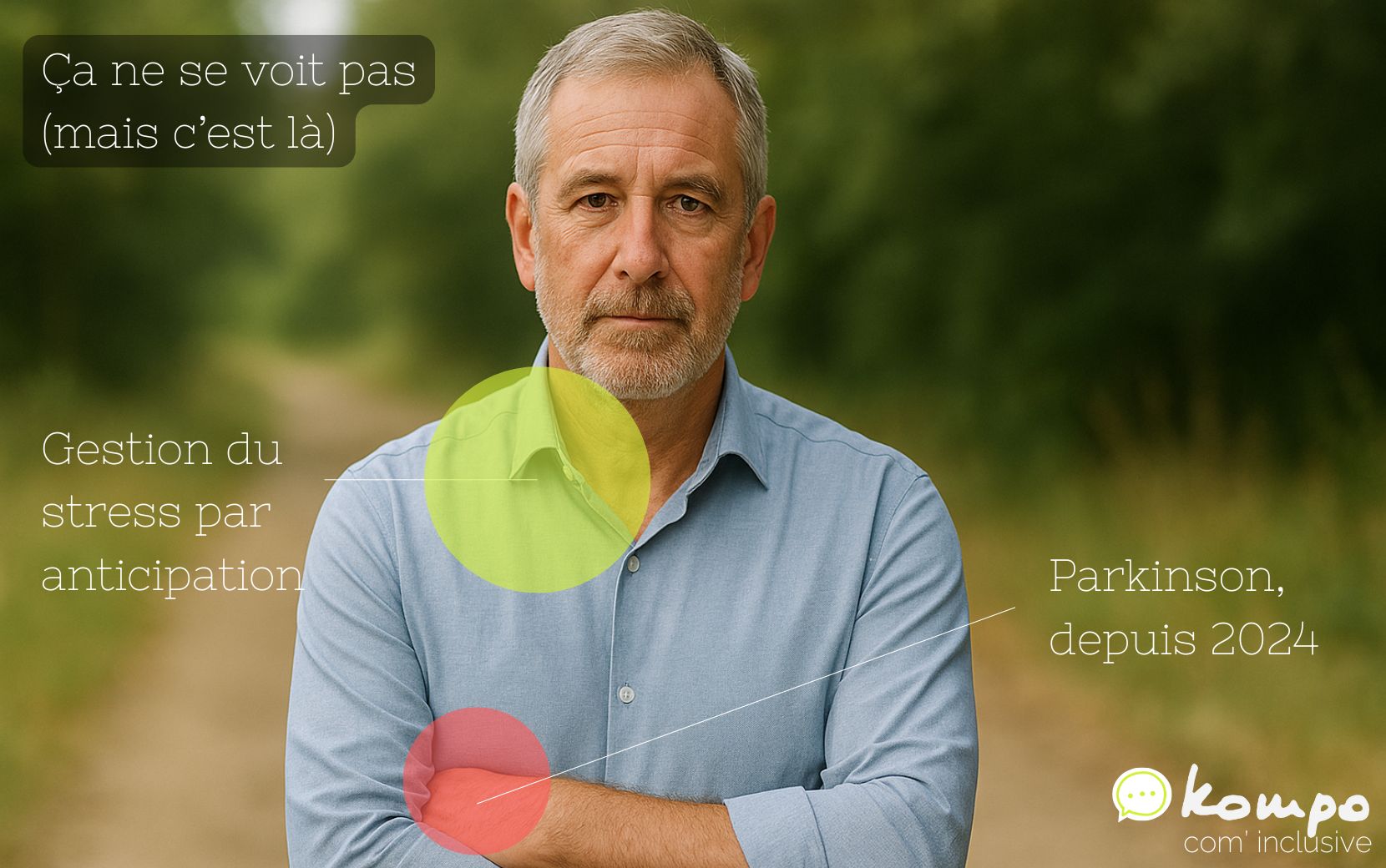Handicap invisible : maladie de Parkinson (depuis 2024) – atout : gestion du stress par anticipation.