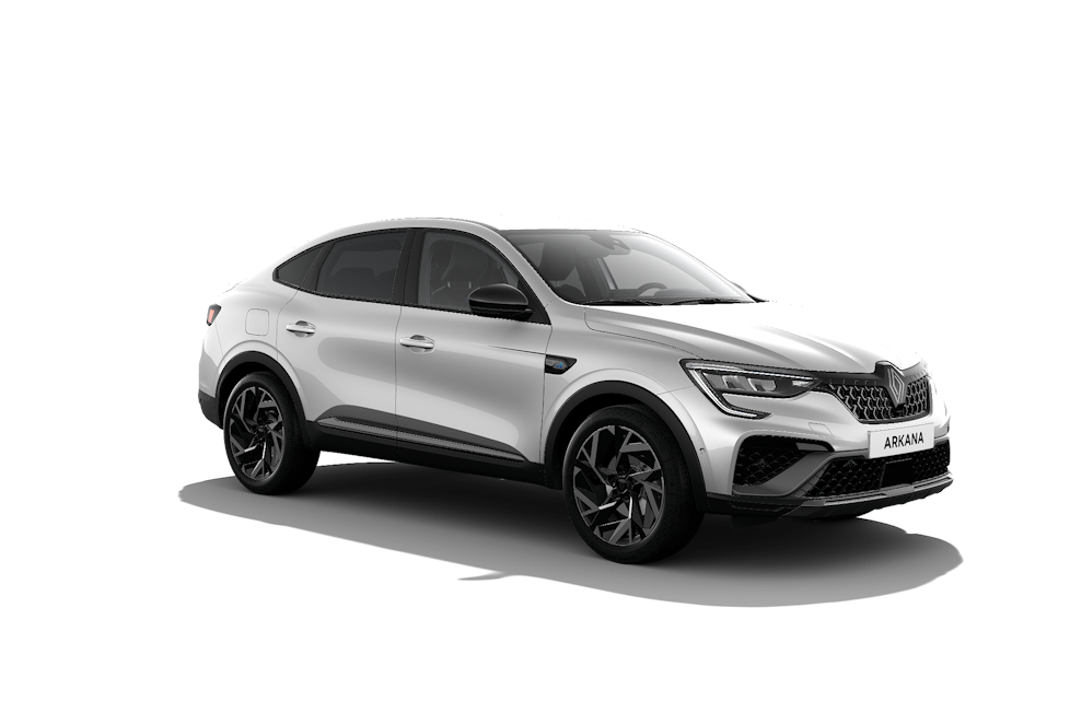 Renault Arkana E-Tech full hybrid blanc, SUV coupé hybride.