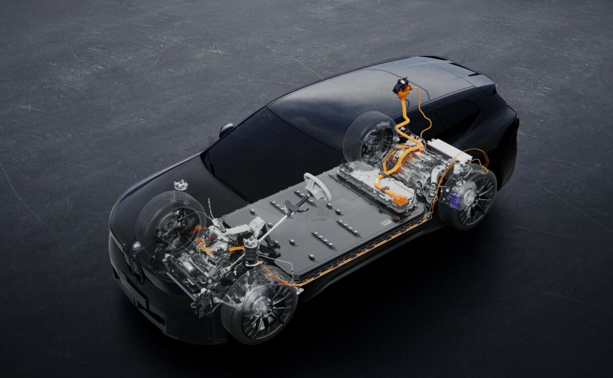 Plateforme électrique BMW Neue Klasse iX3 avec batterie haute tension et moteurs électriques