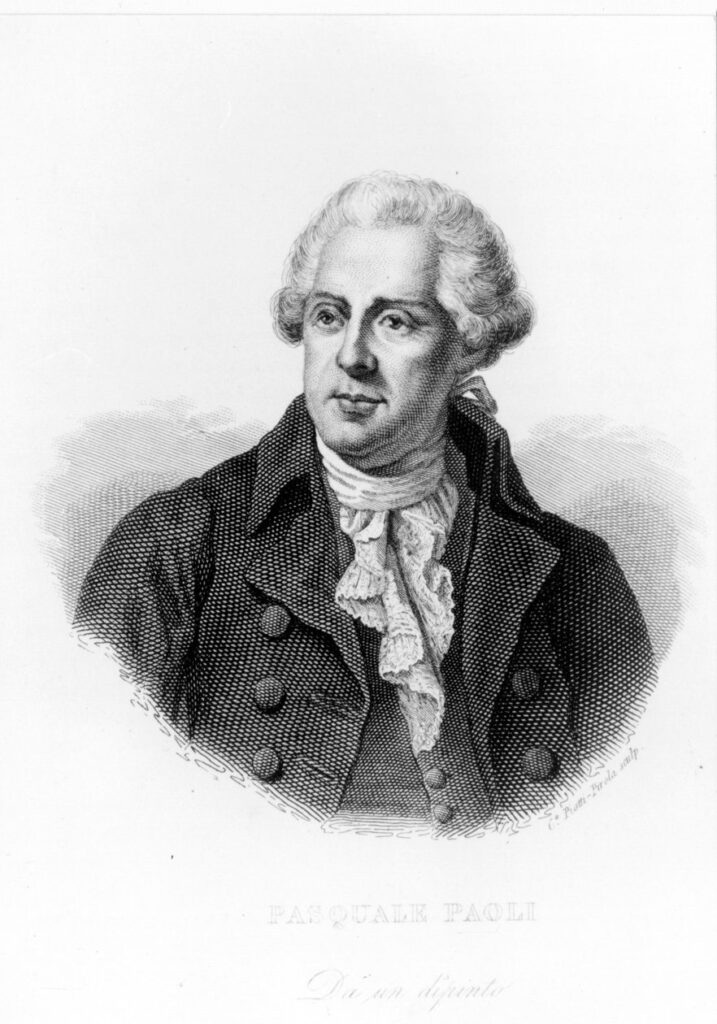 Portrait de Pasquale Paoli, chef de la République corse et auteur de la Constitution de 1755.