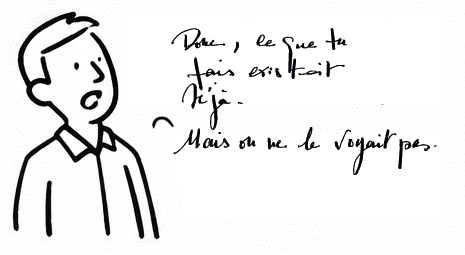 Personnage comprenant que certains possibles existaient déjà mais n’étaient pas perçus