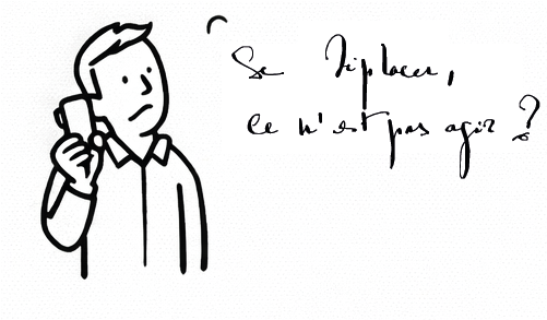 Personnage confondant déplacement et action réelle