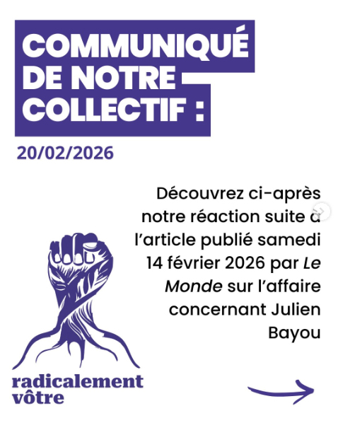 Communiqué de Presse du collectif 'Radicalement Vôtre', à propos de l'affaire Bayou