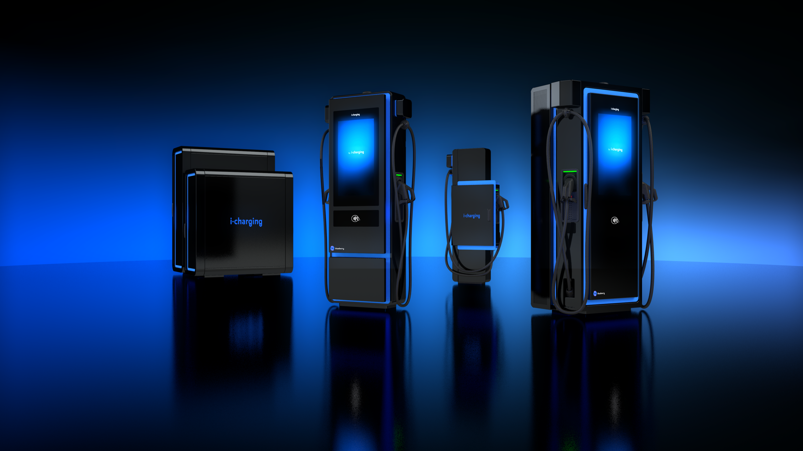 Recharge haute puissance i-Charging avec armoire de puissance et bornes satellites